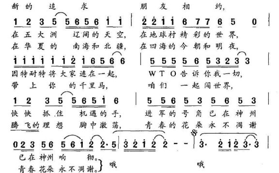 相约地球村（杨百强词 王相通曲） - 乐谱