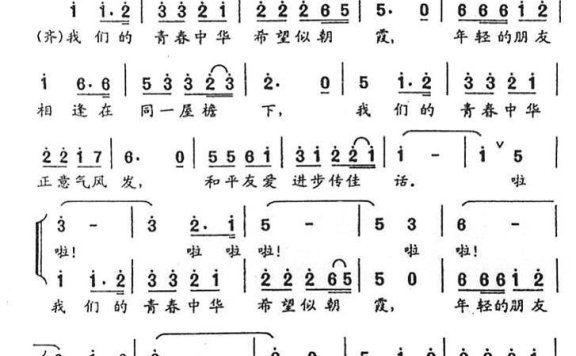 青春中华（智树春曲 孙义勇词） - 乐谱