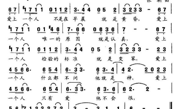 电视剧《宝莲灯》插曲：爱上一个人 - 乐谱