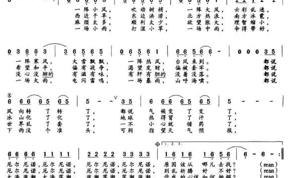 厄尔尼诺（宋继勇曲 邓海南词） - 乐谱