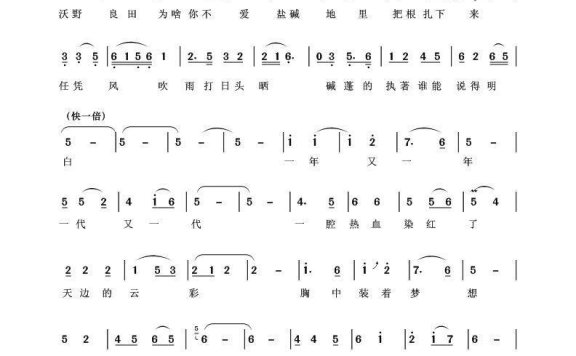 三集电视剧《火红的碱蓬草》主题曲：碱蓬的爱 - 乐谱