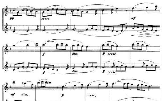 二声部赋格(二重奏 娒·格林卡曲) - 乐谱