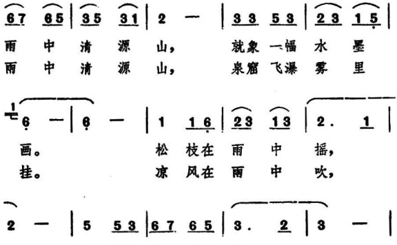 我爱雨中清源山（史宗毅曲 王家缙词） - 乐谱