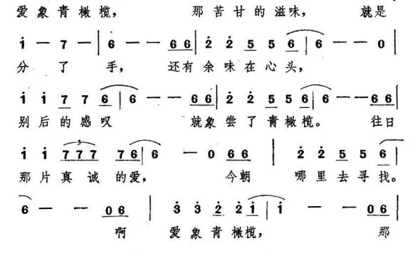 爱象青橄榄 - 乐谱