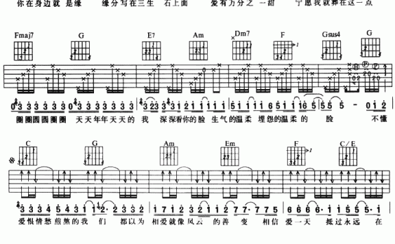 林俊杰演唱版:江南 - 乐谱
