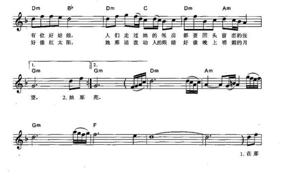 在那遥远的地方（王洛宾词曲） - 乐谱