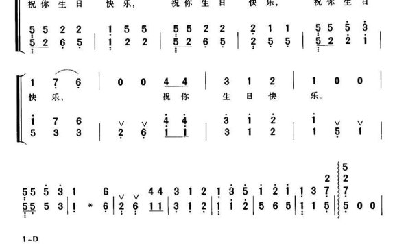 英美歌曲：生日歌（徐华英译词配歌） - 乐谱