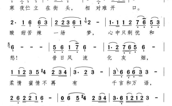 风雨情途（韩乘光曲 颂今词） - 乐谱