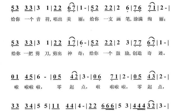 零起点（钱诚曲 朱晓双词） - 乐谱