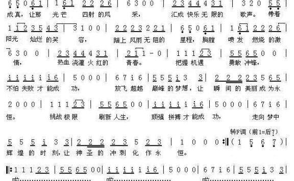 超越巅峰（真理的儿子曲 童童词） - 乐谱