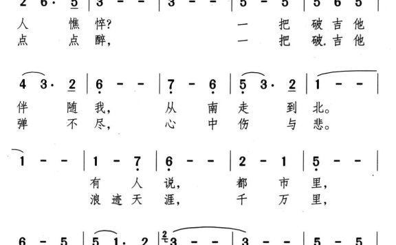 浪子何处归（颂今词） - 乐谱