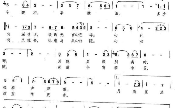 送别酒（歌剧《海峡之花》选曲） - 乐谱
