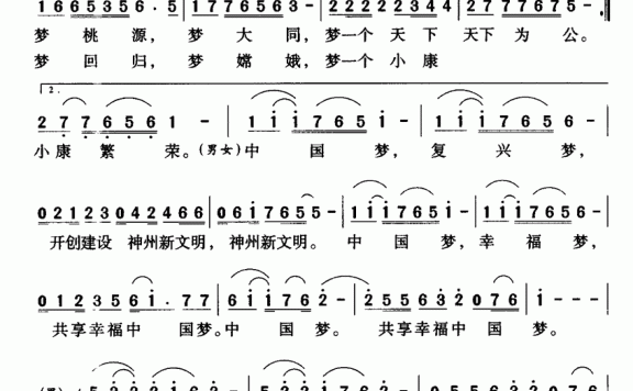 中国梦（蒋开儒词 成俊曲） - 乐谱