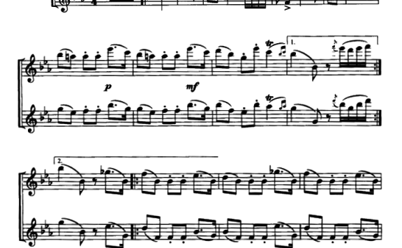 降E大调小步舞曲（勃克里尼曲） - 乐谱