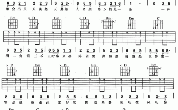 世界第一等(伍佰词曲) - 乐谱