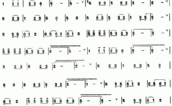 溜溜的她（古月曲） - 乐谱