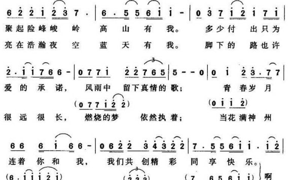 中国有我（韩伟词 付广慧曲） - 乐谱