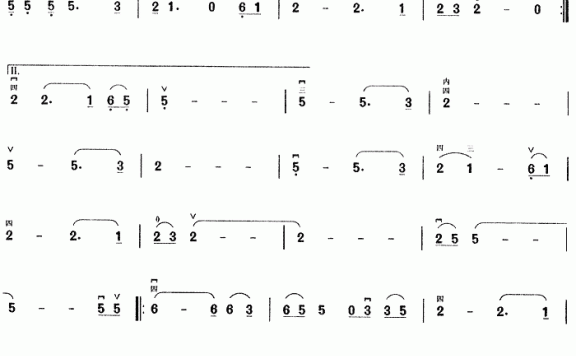 弯弯的月亮（李海鹰曲） - 乐谱