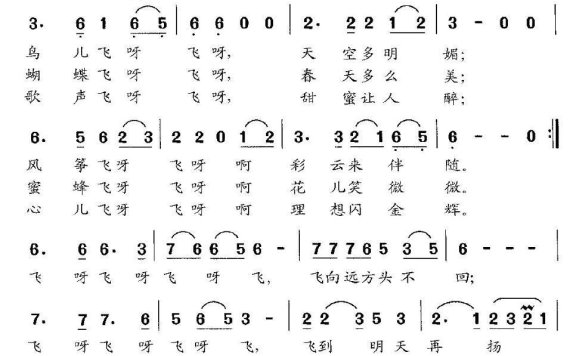 飞呀飞（王荣元词 杨培彬曲） - 乐谱