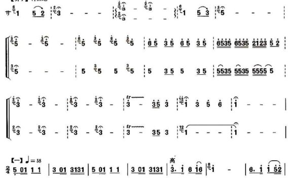 金孔雀与凤尾竹(改良双管葫芦丝演奏谱) - 乐谱