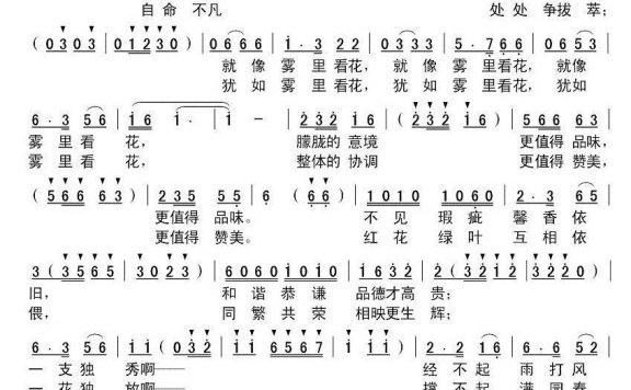 雾里看花（张继征词 邓俭曲 ） - 乐谱