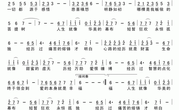 爱的旅途（东山月词 吴清华曲） - 乐谱