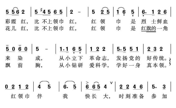 红领巾伴我们快长大（沈尊光曲 杨春华词） - 乐谱