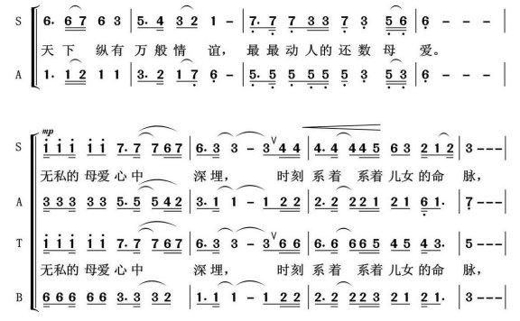 母爱(左翼建曲 陈念祖词) - 乐谱