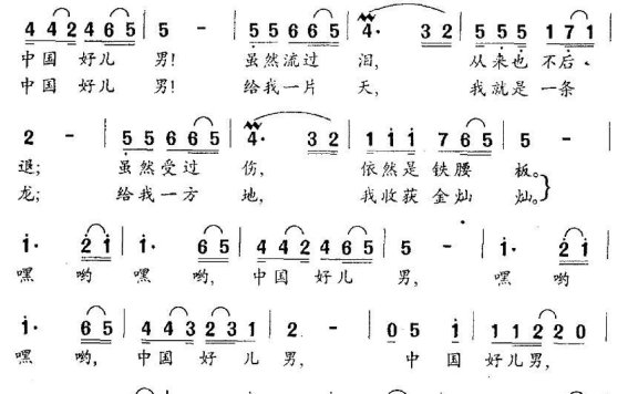 中国好儿男（刘剑宝曲 邓佴愚词） - 乐谱