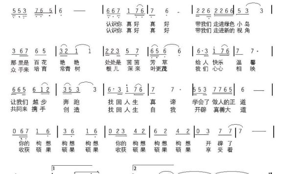 认识你真好（肖镜萱词 魏建国曲） - 乐谱