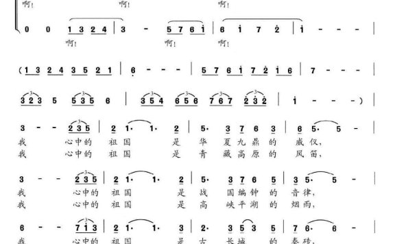 我心中的祖国（许鹏词 曹蓉曲 男女声二重唱） - 乐谱
