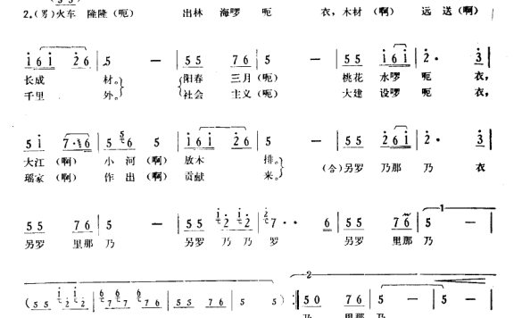太阳光芒照瑶寨（瑶族民歌 白诚仁编曲） - 乐谱