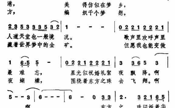香港夜上海（徐小凤演唱） - 乐谱