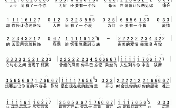 忘记你真的不容易（蒋雁航词 吴清华曲） - 乐谱