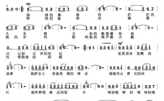 那曲—我的家乡（方芳曲 张大伟词） - 乐谱