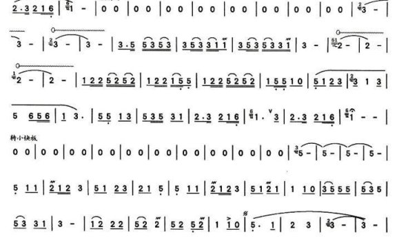 渔歌(巴乌独奏 严铁明曲) - 乐谱