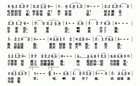 生离死别（穆红梅曲 张晓宏词） - 乐谱