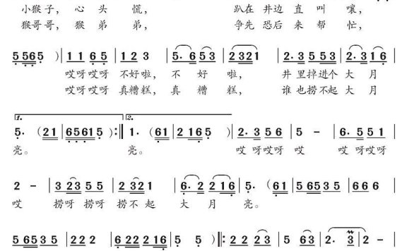 猴子捞月亮（朱积聚词 楼勤、陈美仙曲） - 乐谱