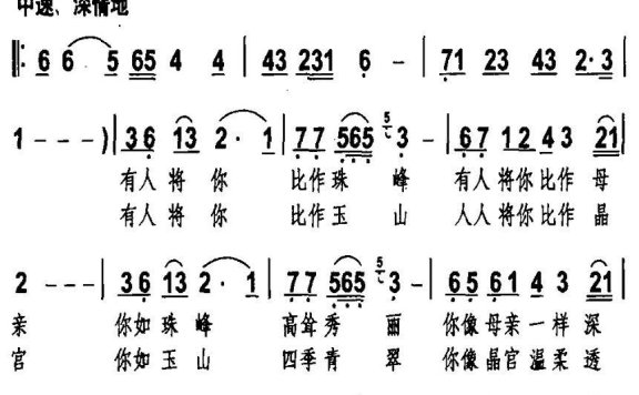 鸡足山情怀（张涛曲 张雁词） - 乐谱