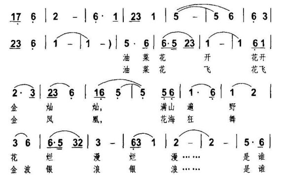 油菜花飞出金凤凰（刘丽英曲 张东升词） - 乐谱