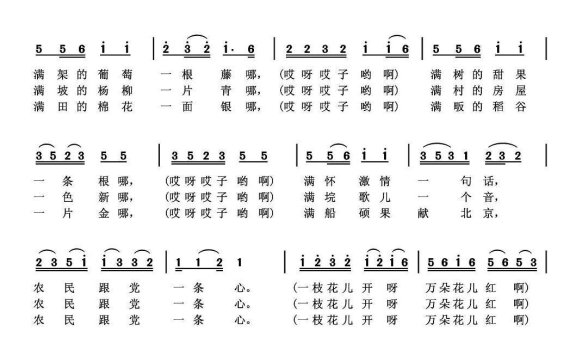农民跟党一条心（朱培曲 腾芳、学用词） - 乐谱
