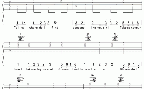 Take Me To Your Heart《吉他谱/六线谱》 - 乐谱