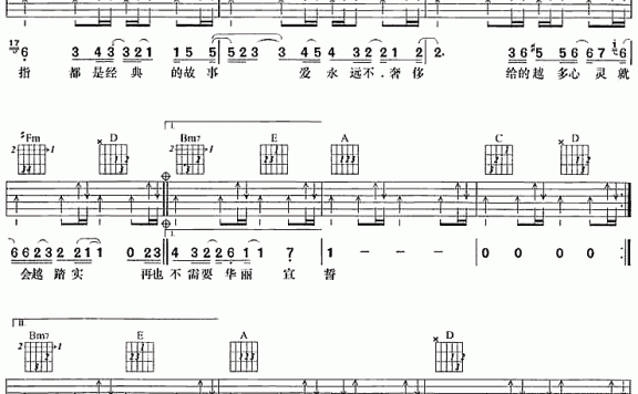 熟男情歌(吉他谱/六线谱 林志炫演唱) - 乐谱