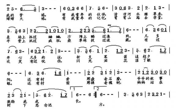 故乡情（孙冰词 祁永林曲） - 乐谱