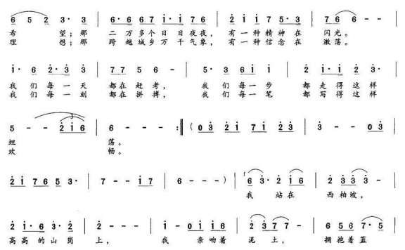 我站在西柏坡高高的山岗上（王华曲 芮彭年词） - 乐谱