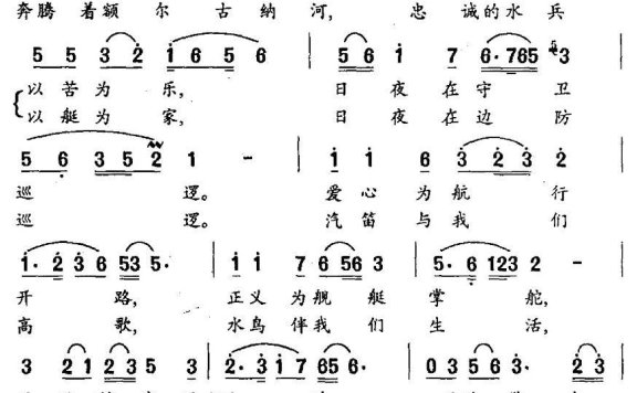 巡逻在额尔古纳河（李建昌曲 刘薇词） - 乐谱