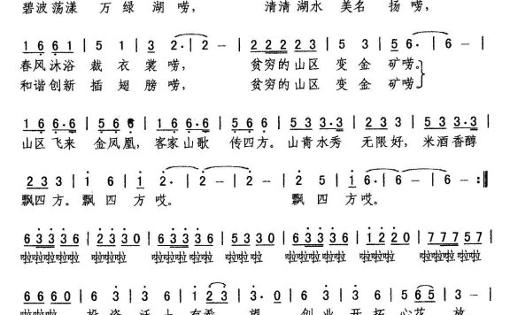 山区变金矿（宋成章曲 范修奎词） - 乐谱