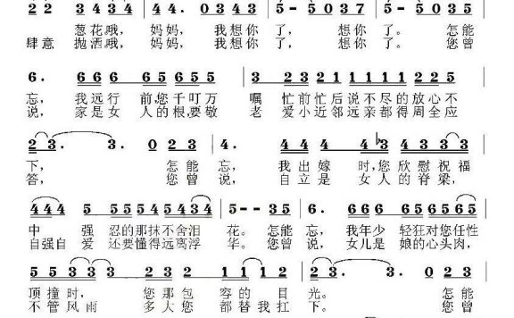 想您了妈妈（声部曲 碎玉词） - 乐谱