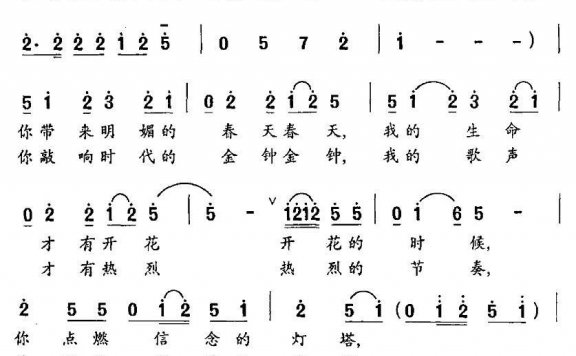 党啊，我永远和你风雨同舟（周建国曲 李严词） - 乐谱