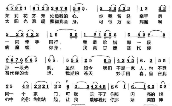 昨日的恋人（莫恭敏曲 华龄词） - 乐谱